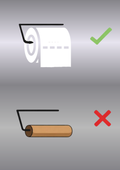 Toilettenpapier nicht vergessen – Lustiges WC-Schild | Piktogramm Toilettenschild aus Metall