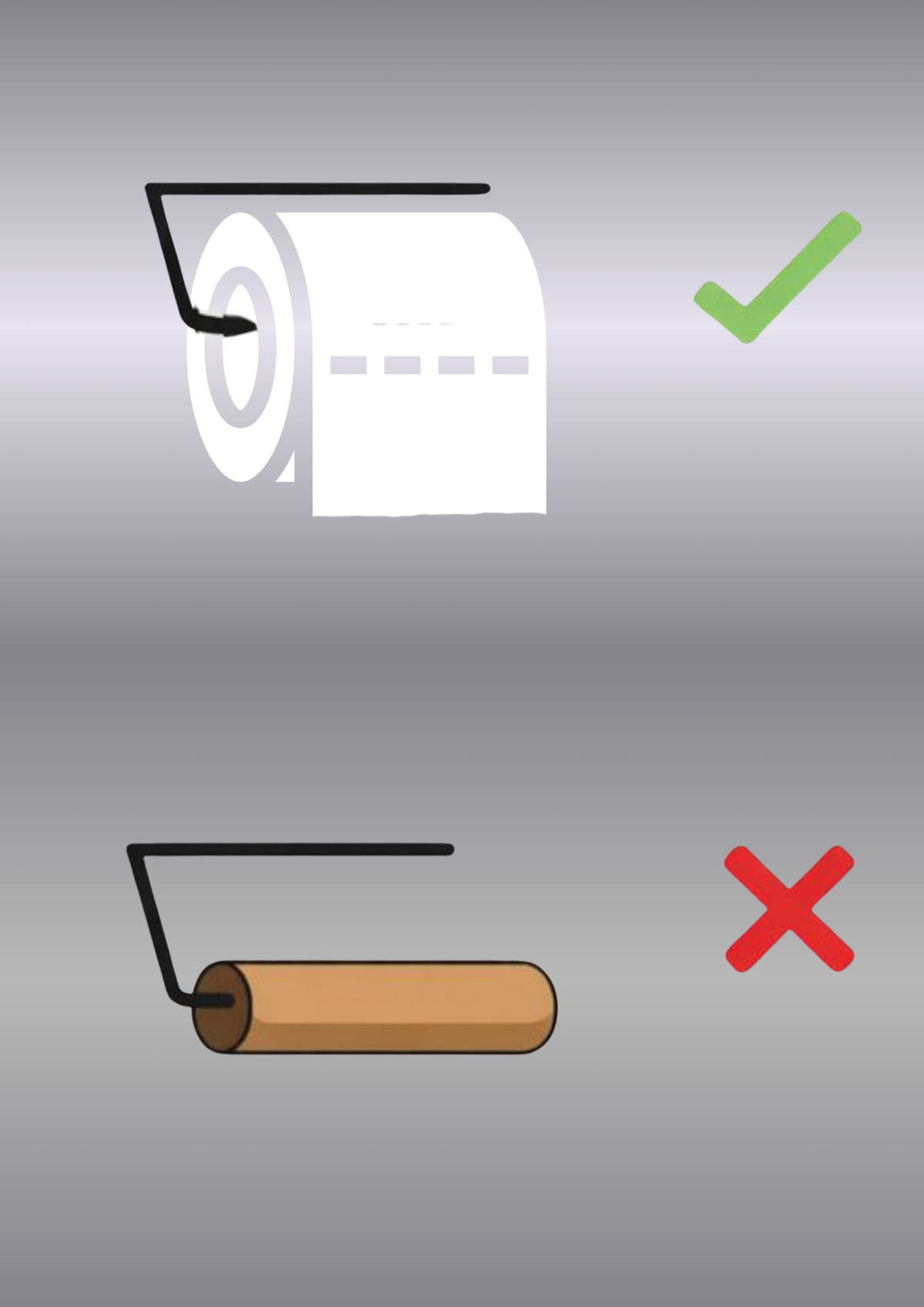 Toilettenpapier nicht vergessen – Lustiges WC-Schild | Piktogramm Toilettenschild aus Metall