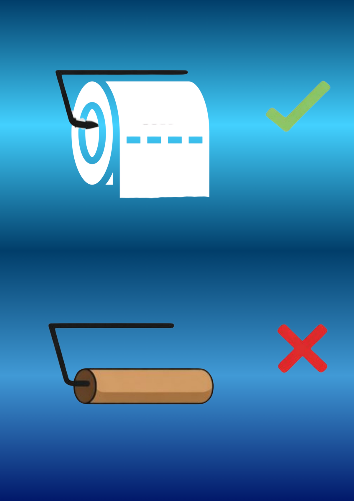 Toilettenpapier nicht vergessen – Lustiges WC-Schild | Piktogramm Toilettenschild aus Metall