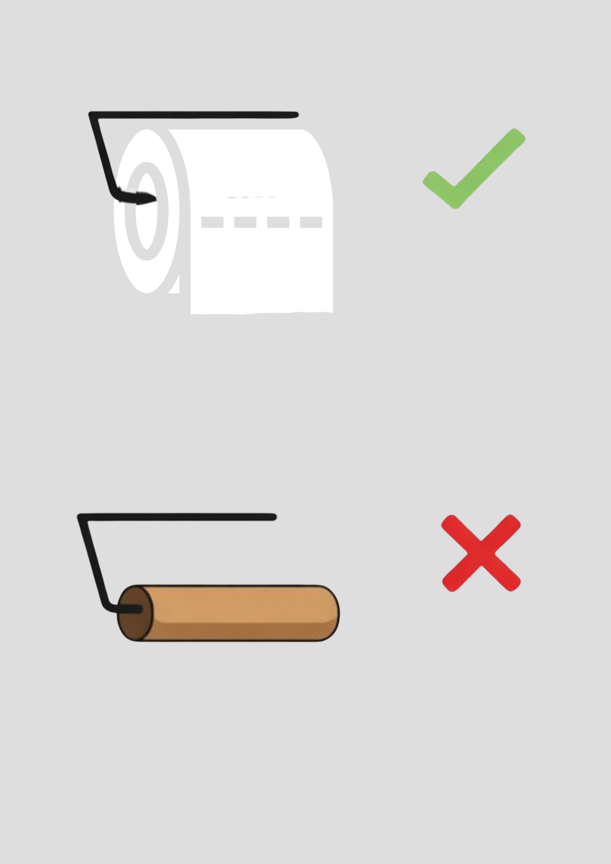 Toilettenpapier nicht vergessen – Lustiges WC-Schild | Piktogramm Toilettenschild aus Metall
