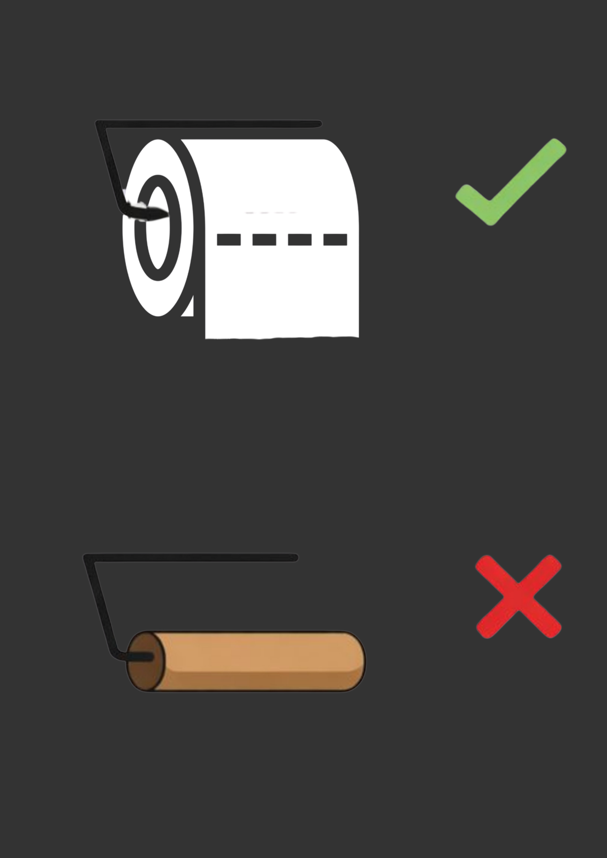 Toilettenpapier nicht vergessen – Lustiges WC-Schild | Piktogramm Toilettenschild aus Metall